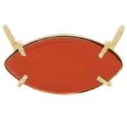 Colgante navette de cristal 21x13 mm - Dorado con oro fino - imitación Cornalina x1|raw }}