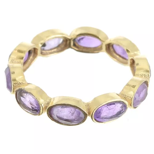 Anillo de amatista - Talla 55 - Chapado en oro x1