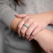 Anillo de imitación de Turquesa - Talla 51 - Dorado con oro fino x1