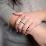 Anillo de imitación de Turquesa - Talla 51 - Dorado con oro fino x1