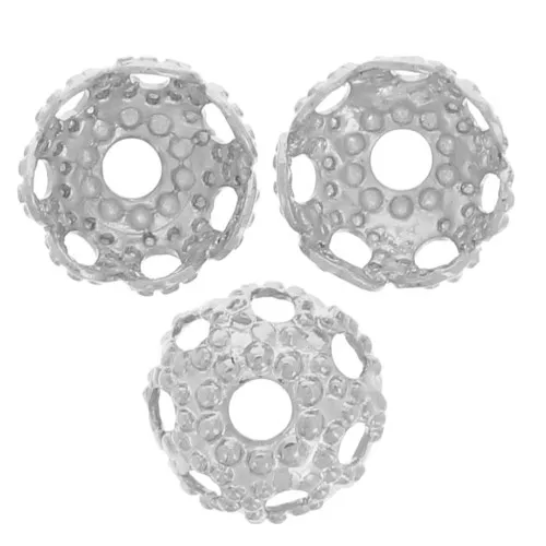 Casquillas filigrana 4 mm plateado x20