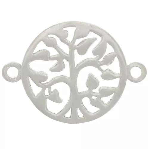 Entrepieza redonda calada 13,5 mm - motivo árbol de la vida - Plata 925 x1