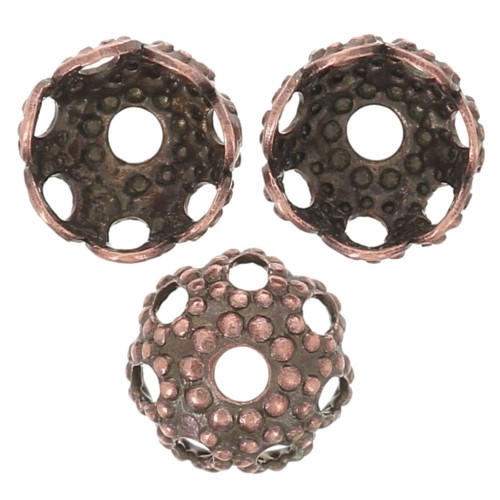 Casquillas filigrana 4 mm cobrizo antiguo x20