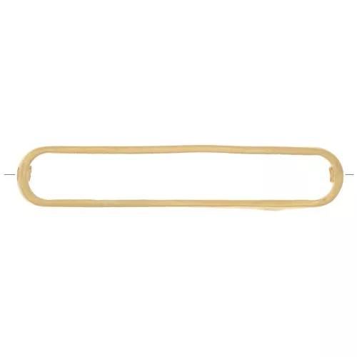 Rectángulo redondeado divisor 29x6 mm - Plata de ley 925 dorada x1