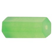 Cuenta de tubo hexagonal 17x7 mm - Jade verde x1