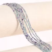 Cuenta redonda facetada 2 mm gema - Fluorita x32cm