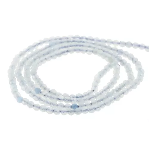 Cuentas facetadas redondas 2 mm gema - Aguamarina x32cm