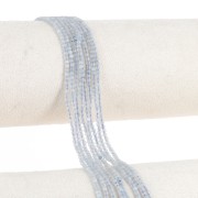 Cuentas facetadas redondas 2 mm gema - Aguamarina x32cm