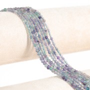 Cuenta redonda facetada 3 mm gema - Fluorita x31cm