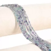 Cuenta redonda facetada 3 mm gema - Fluorita x31cm