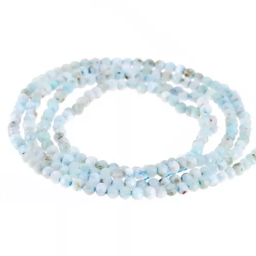 Cuenta redonda facetada 3 mm gema - Larimar x32cm
