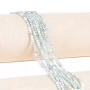 Cuenta redonda facetada 3 mm gema - Larimar x32cm