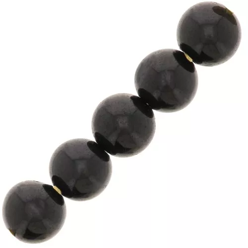 Cuentas redondas 4 mm gema - Espinela negra x20