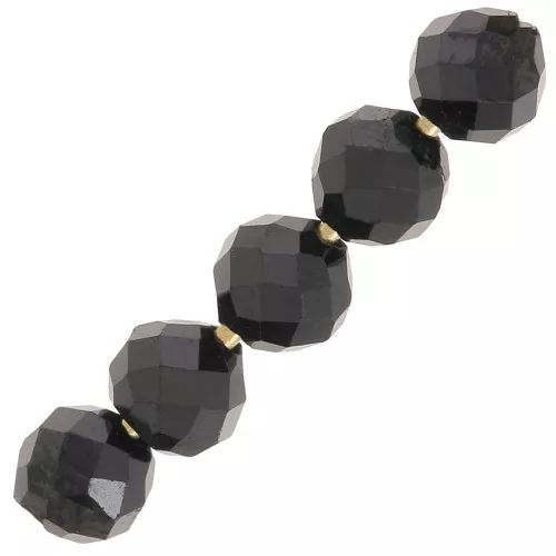 Cuentas facetadas redondas 4 mm gema - Espinela negra x20