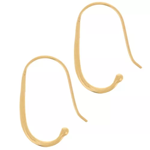 Ganchos de alambre 29 mm - Plata de ley 925 Dorado x2