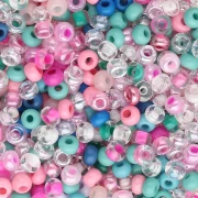 Cuentas de Rocalla Preciosa 8/0 3 mm - Mezcla opaca - Transparente multicolor x 20 g