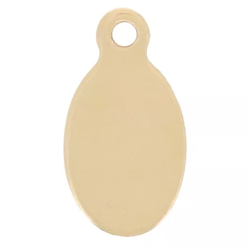 Charm oval 11x6 mm para grabar - Gold filled x1
