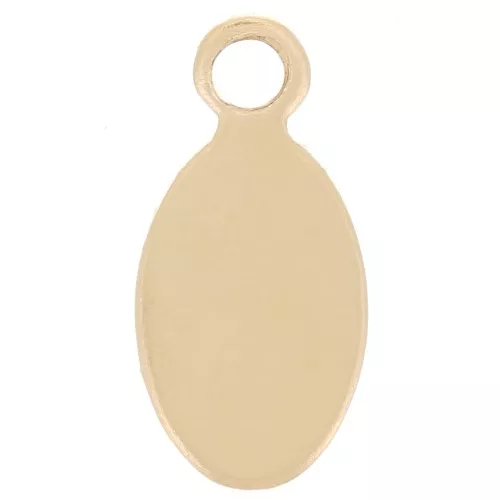 Charm oval 11x5 mm para grabar - Gold filled x1
