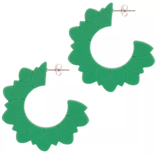Aros flor de acetato 49 mm - Verde abeto x2