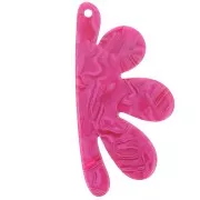 Colgante media flor de acetato 53x26 mm - Jaspeado frambuesa x1