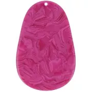 Colgante Oval de Acetato 50x33 mm - Mármol Frambuesa x1