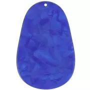 Colgante ovalado de acetato 50x33 mm - Perla azul real x1