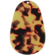 Colgante Ovalado de Acetato 50x33 mm - Carey - Marrón - Negro x1