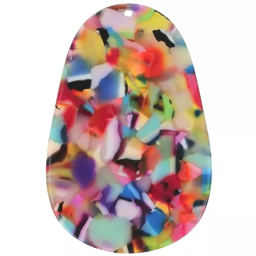Colgante Ovalado de Acetato 50x33 mm - Concha de Tortuga - Multicolor x1