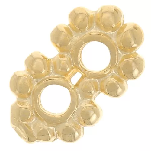 Entrepiezas Anillo Flor 9x5 mm - Dorado x10