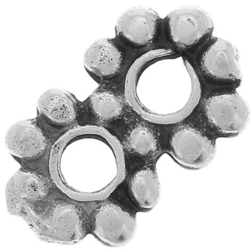 Entrepiezas Anillo Flor 9x5 mm - Plata Antigua x10