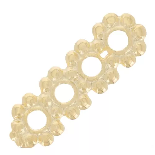 Entrepiezas - Flor Redonda 4 filas 16x5 mm - Dorado x5