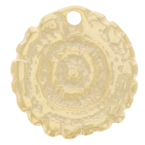 Colgante Redondo Irregular Textura Étnica 18.5 mm - Dorado x1
