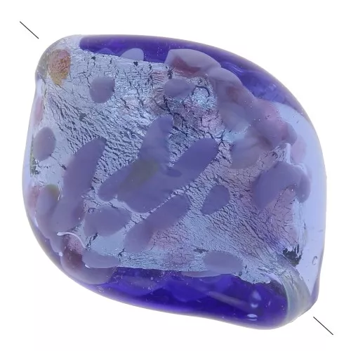 Hoja Murano Twisted hoja de plata 20x15 mm - Azul x1