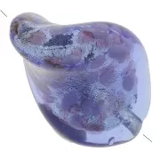 Hoja Murano Twisted hoja de plata 20x15 mm - Azul x1