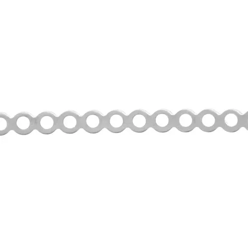 Banda motivo plata de ley 925 - banda semidura repujada 3 mm - círculos pequeños x20cm