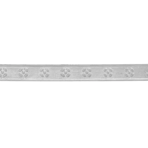 Banda motivo plata de ley 925 - banda semidura repujada 4 mm - flores pequeñas x20cm