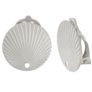 Pinzas redondas efecto plisado 15 mm con agujero - Plateado x2|raw }}