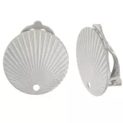 Pinzas redondas efecto plisado 15 mm con agujero - Plateado x2