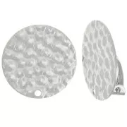 Pinzas redondas martilladas 18 mm con agujero - Plateado x2