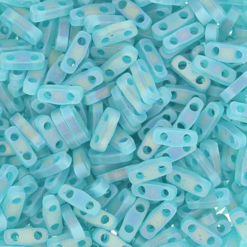 Cuentas Miyuki Cuarto de Tila 5x1.2x1.9 mm QTL-2405EN - Teal AB Transparente Mate x10g