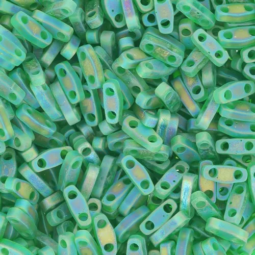 Cuentas Miyuki Cuarto de Tila 5x1.2x1.9 mm QTL-146FR - Verde Transparente AB Mate x10g
