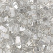 Miyuki Half Tila Beads 5x2.3x1.9mm HTL-1881 - Tr Silver Gray Gold Luster x10g