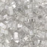 Miyuki Half Tila Beads 5x2.3x1.9mm HTL-1881 - Tr Silver Gray Gold Luster x10g