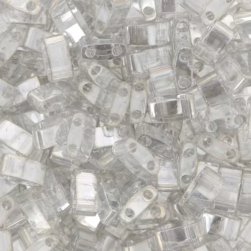 Miyuki Half Tila Beads 5x2.3x1.9mm HTL-1881 - Tr Silver Gray Gold Luster x10g