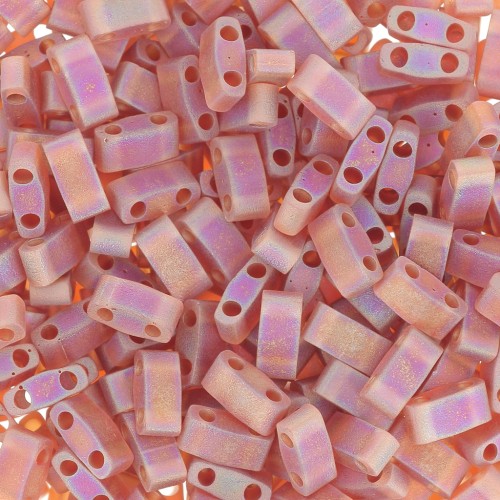 Miyuki Media Tila Abalorios 5x2.3x1.9mm HTL-134FR - Transparente Topacio Oscuro AB Mate x10g