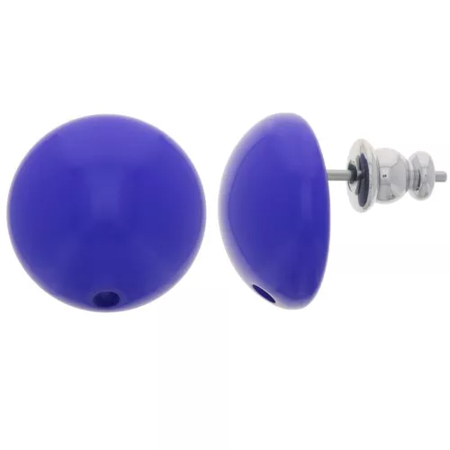 Ganchos pendientes redondos de resina de 14 mm - Azul Real x2