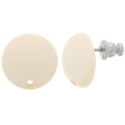 Ganchos pendientes redondos de resina 14 mm - Beige x2|raw }}