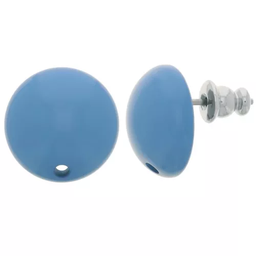 Ganchos pendientes redondos de resina 14 mm - Lapis azul x2
