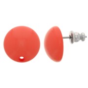 Ganchos pendientes redondos de resina 14 mm - Rojo coral x2|raw }}