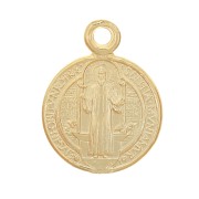 Colgante redondo de 8 mm - símbolo religioso - chapado en oro de 3 micras x1|raw }}